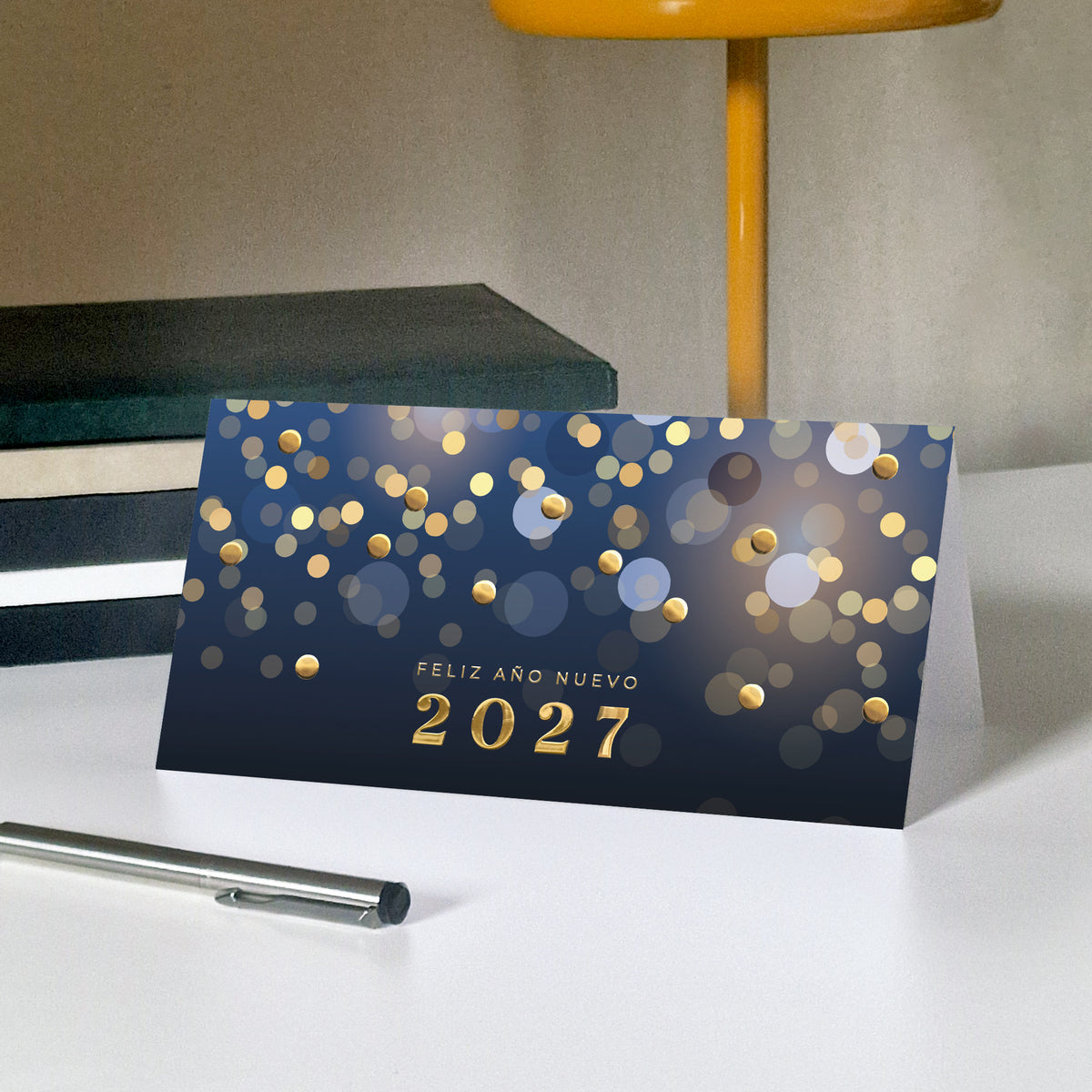 Prestigio Dorado | Tarjeta de Navidad dorada • Panorámica plegable photo N° 5