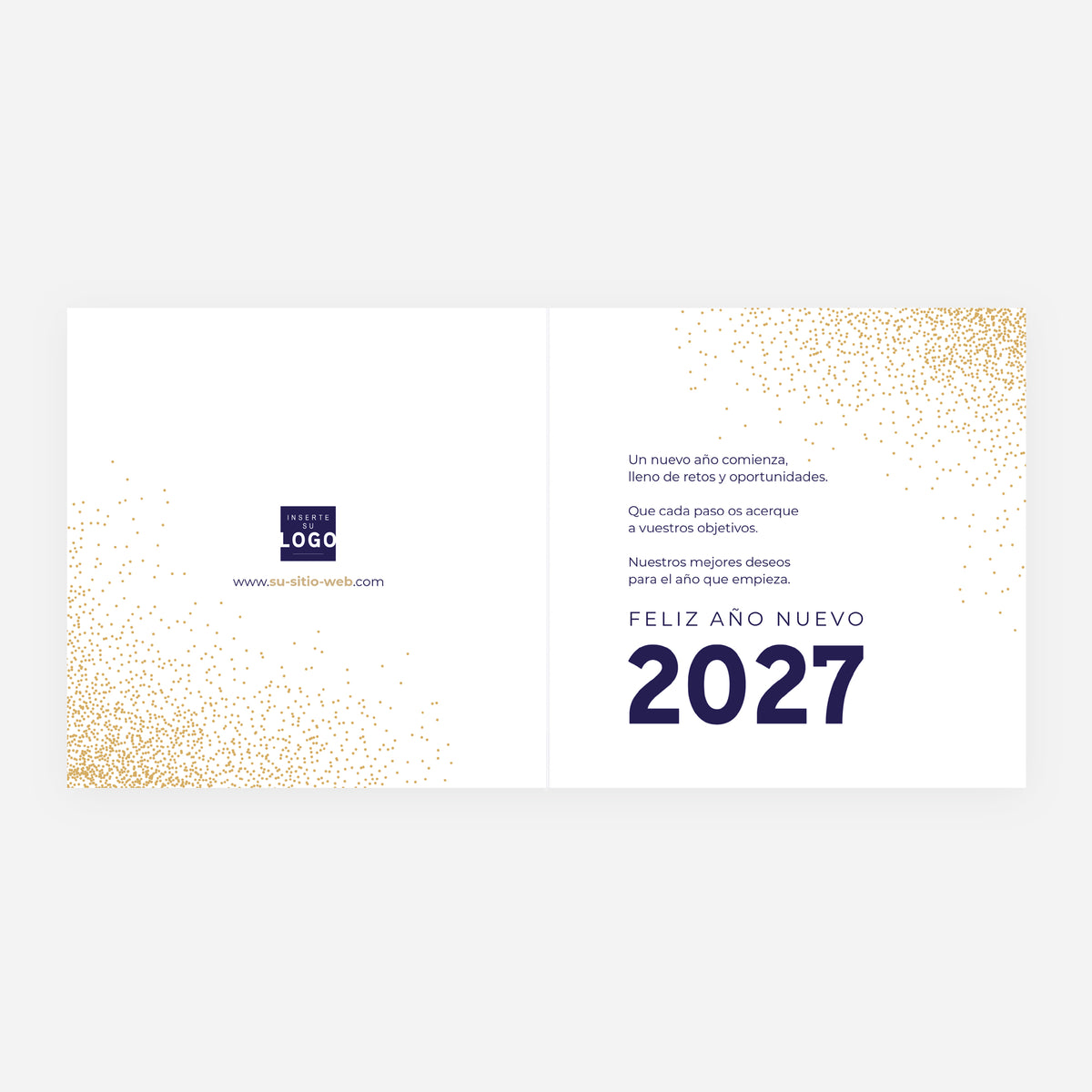 Destellos de Oro | Tarjeta de Navidad dorada • Cuadrada plegable photo N° 2