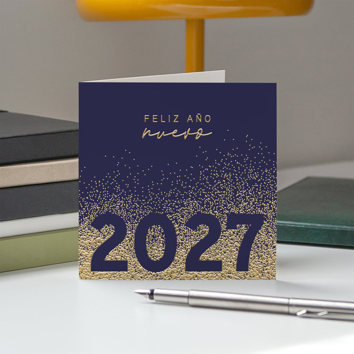 Destellos de Oro | Tarjeta de Navidad dorada • Cuadrada plegable photo N° 5