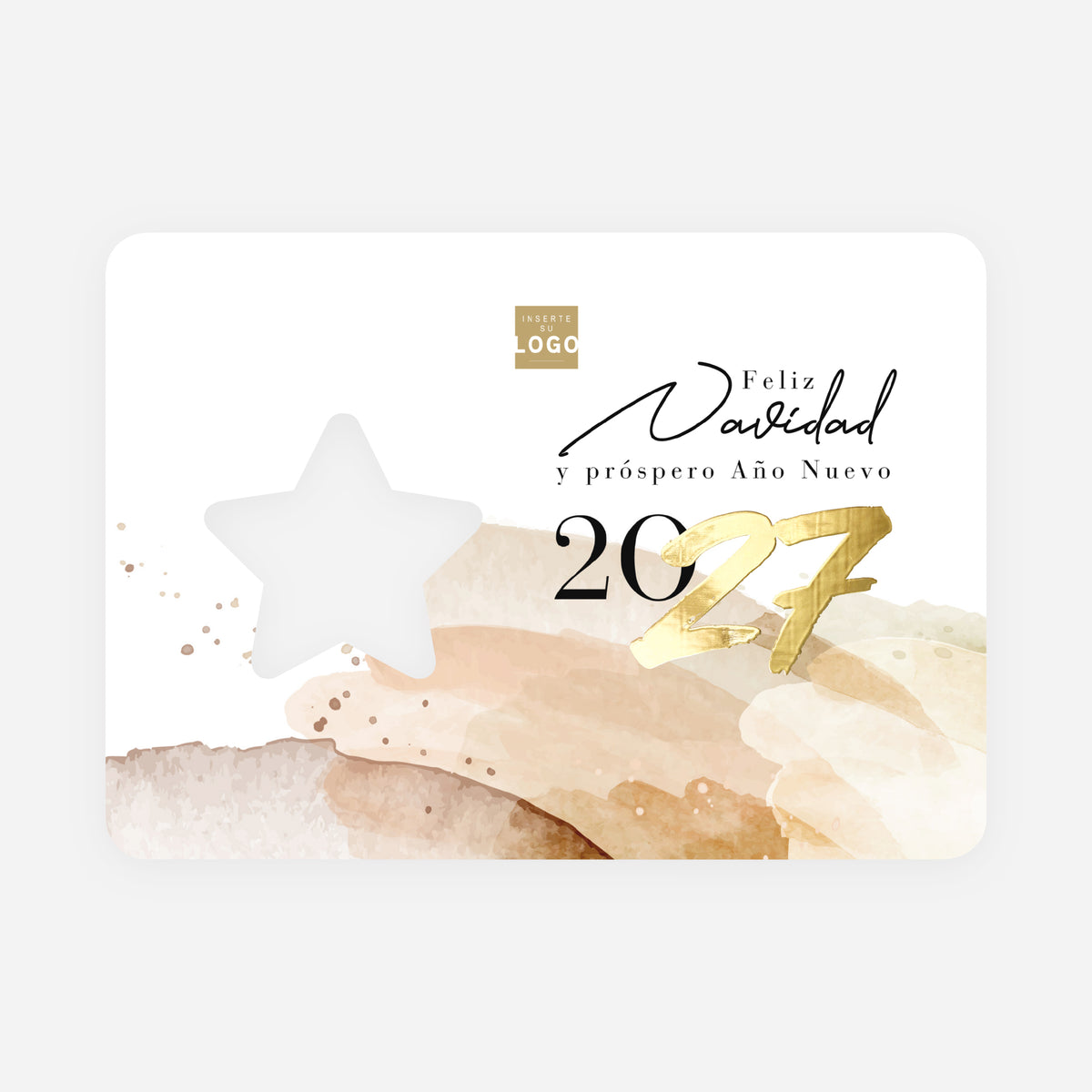 Toque Natural | Tarjeta de Navidad dorada • Estrella troquelada photo N° 1