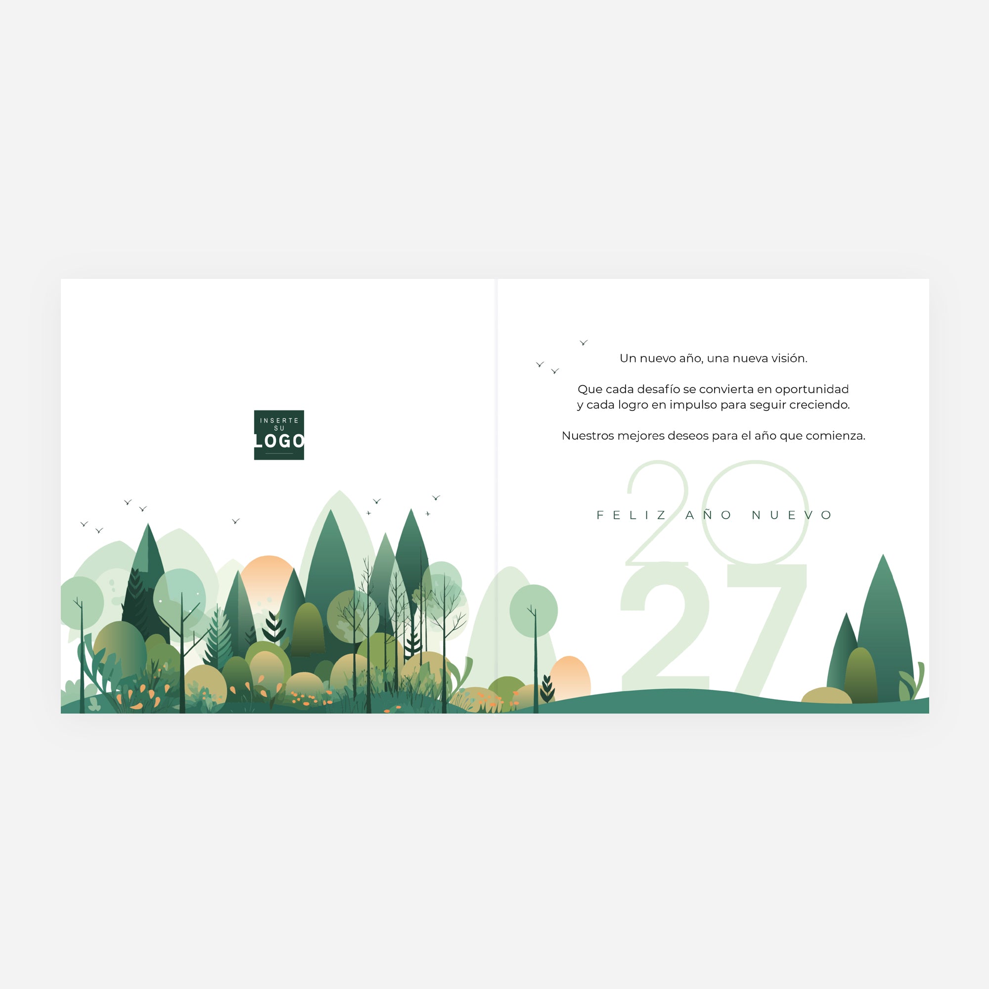 Bosque Gráfico | Tarjeta de navidad • Cuadrada plegable photo N° 2