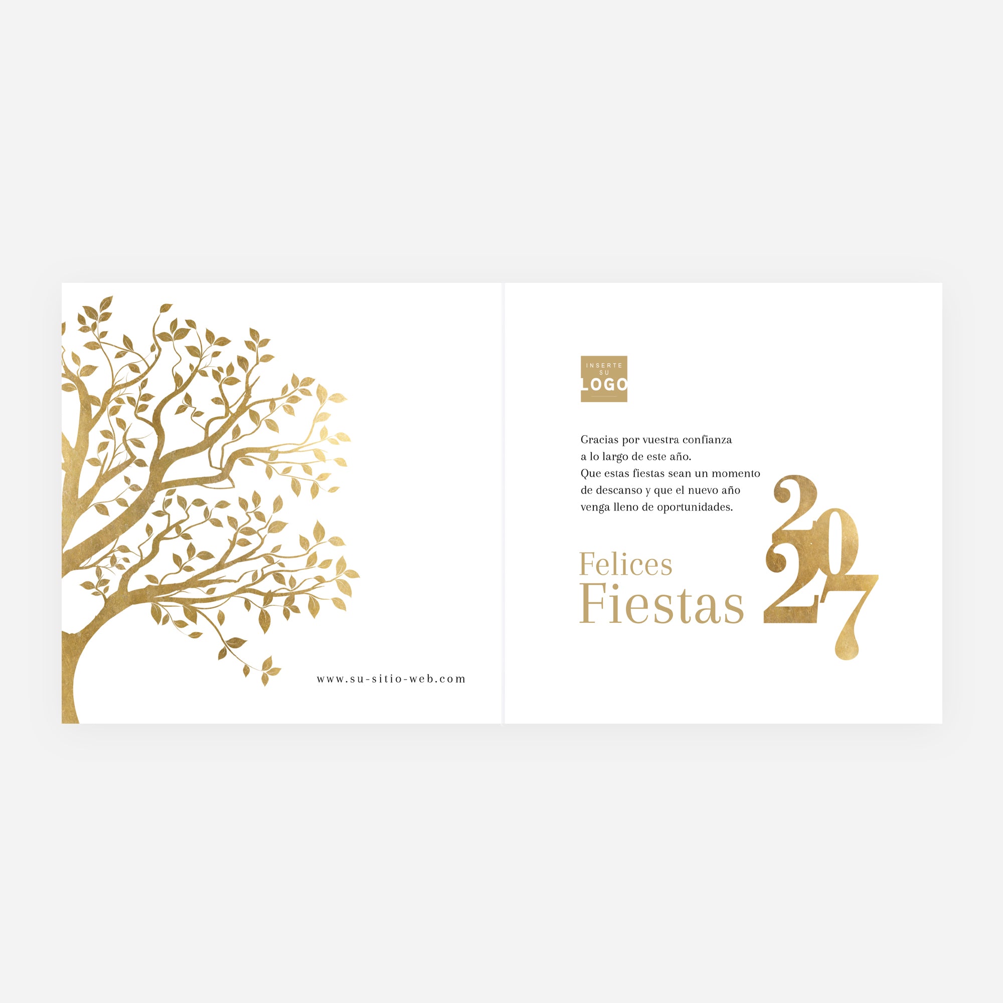 Ramas Doradas | Tarjeta de navidad • Cuadrada plegable photo N° 2