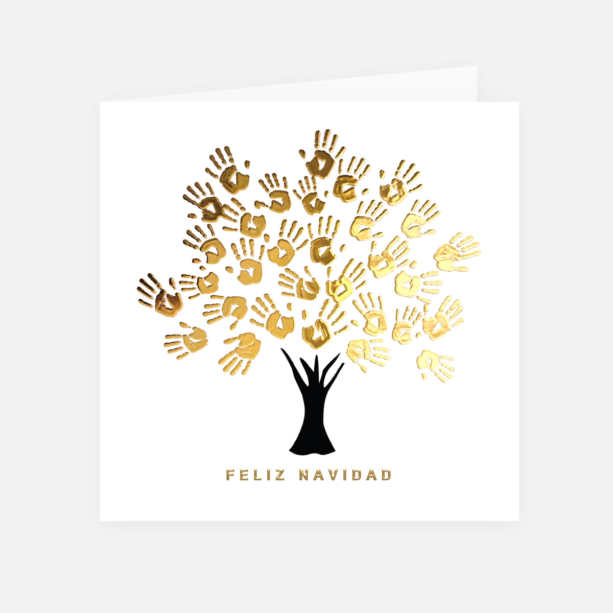 El Árbol de los Vínculos | Tarjeta de Navidad dorada • Cuadrada plegable photo N° 1