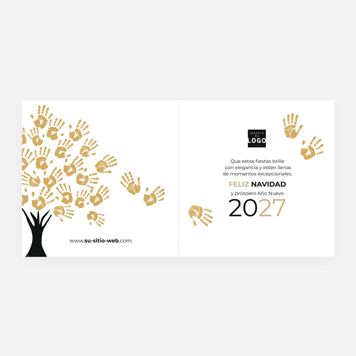 El Árbol de los Vínculos | Tarjeta de Navidad dorada • Cuadrada plegable photo N° 2
