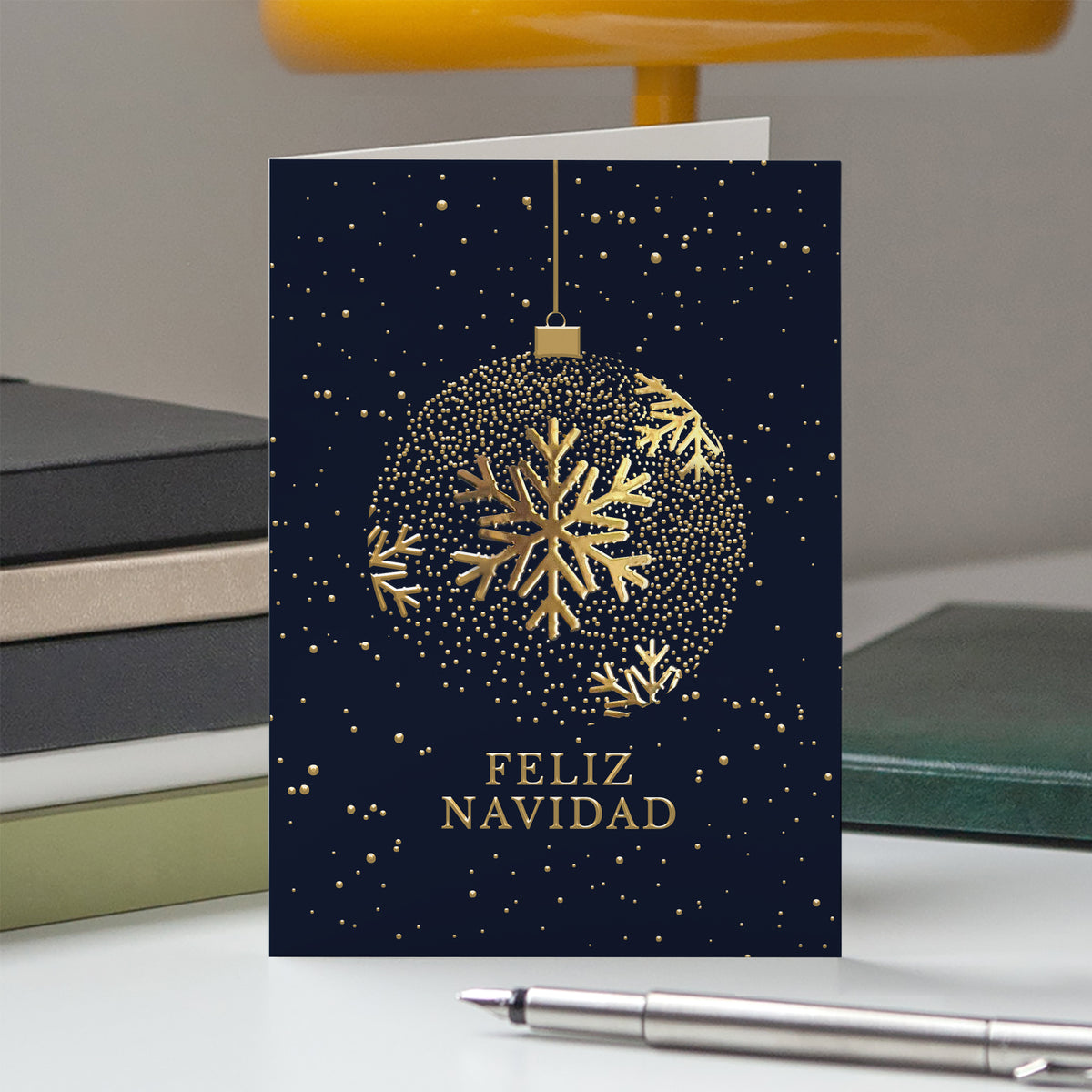 Brillo Navideño | Tarjeta de Navidad dorada • Vertical de doble hoja photo N° 5