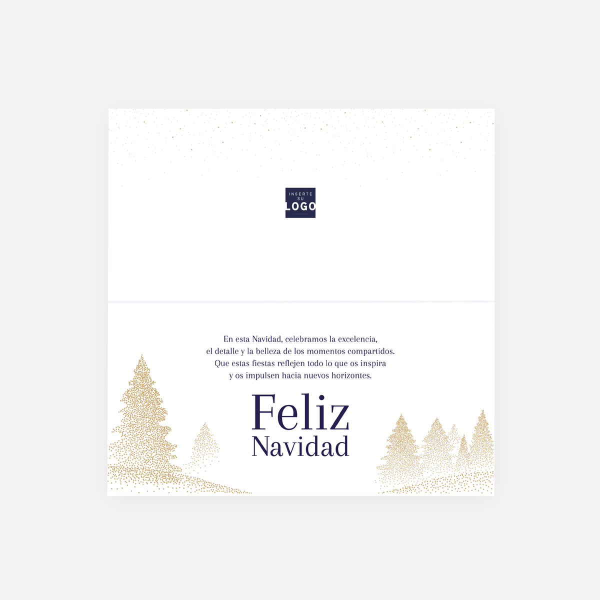 Abetos Centelleantes | Tarjeta de Navidad dorada • Panorámica plegable photo N° 2