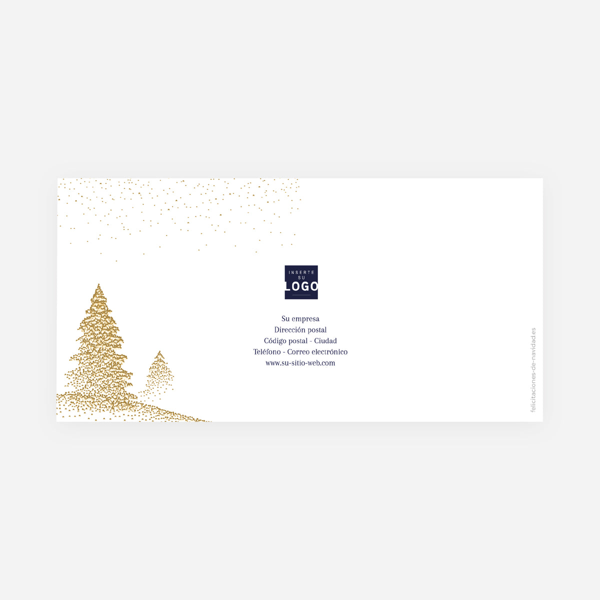 Abetos Centelleantes | Tarjeta de Navidad dorada • Panorámica plegable photo N° 3