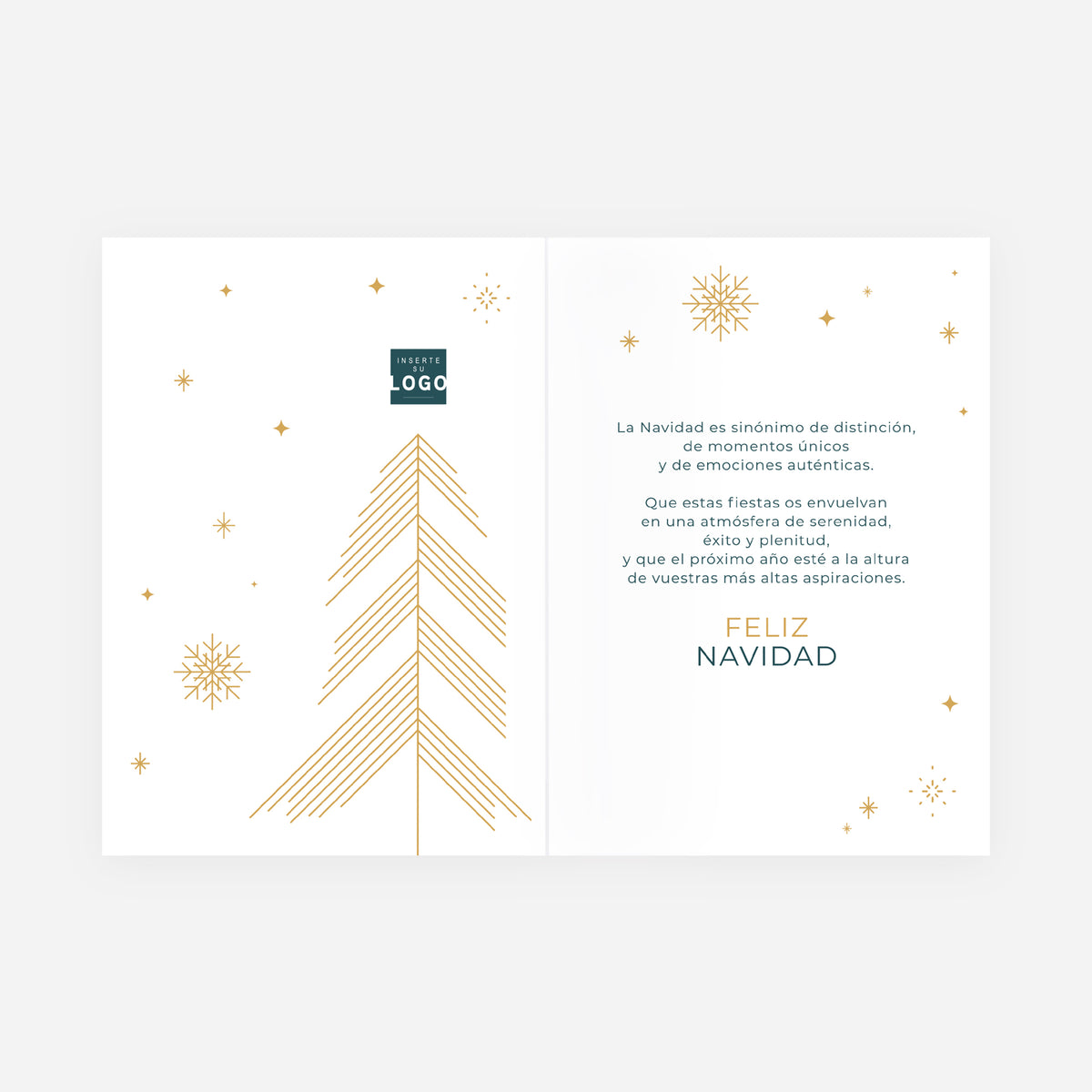 Brillo Nórdico | Tarjeta de Navidad dorada • Vertical de doble hoja photo N° 2