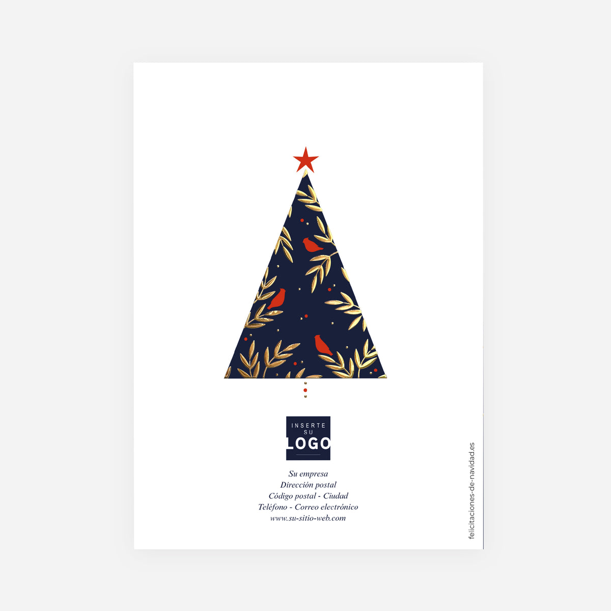 Abeto Encantado | Tarjeta de Navidad dorada • Vertical de doble hoja photo N° 3