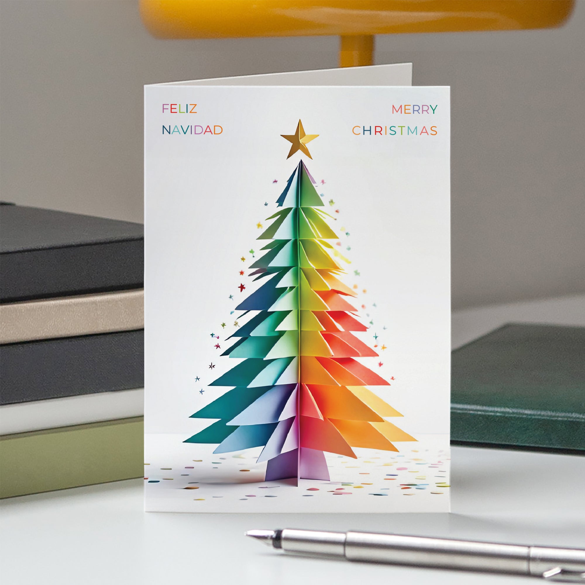 Abeto Arcoíris | Tarjeta de navidad • Vertical plegable photo N° 5