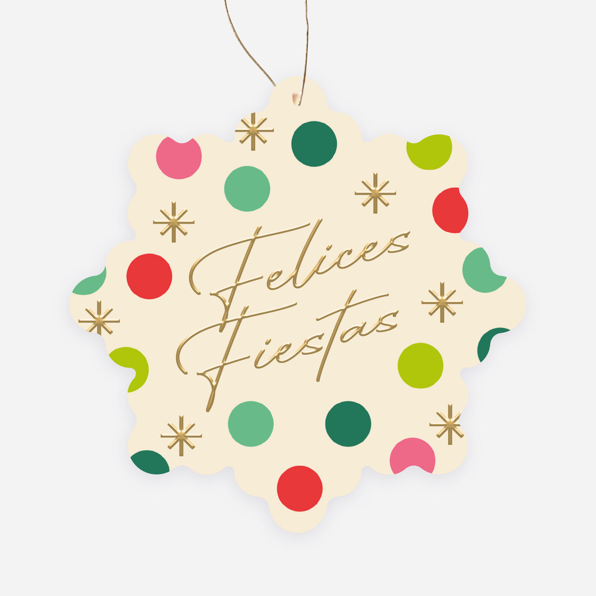 Confeti de Deseos | Tarjeta de Navidad dorada • Copo de nieve para colgar photo N° 1