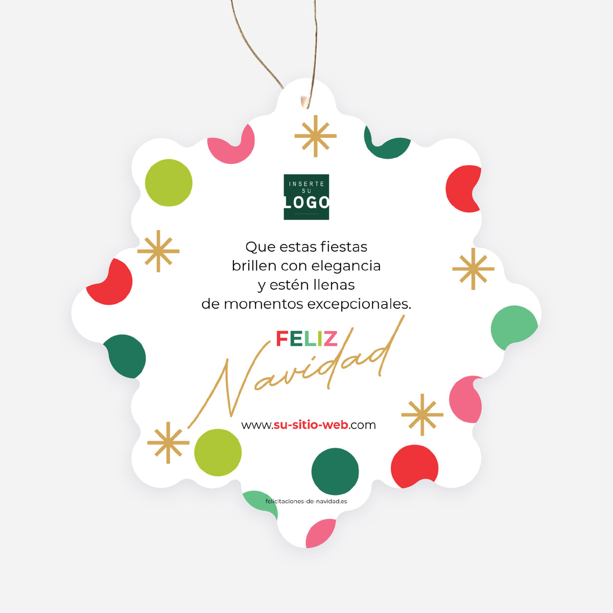 Confeti de Deseos | Tarjeta de Navidad dorada • Copo de nieve para colgar photo N° 2