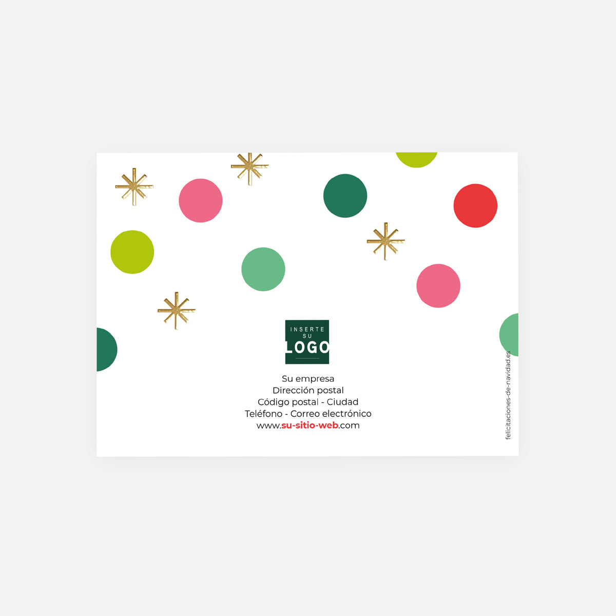 Confeti de Deseos | Tarjeta de Navidad dorada • Díptico horizontal photo N° 3