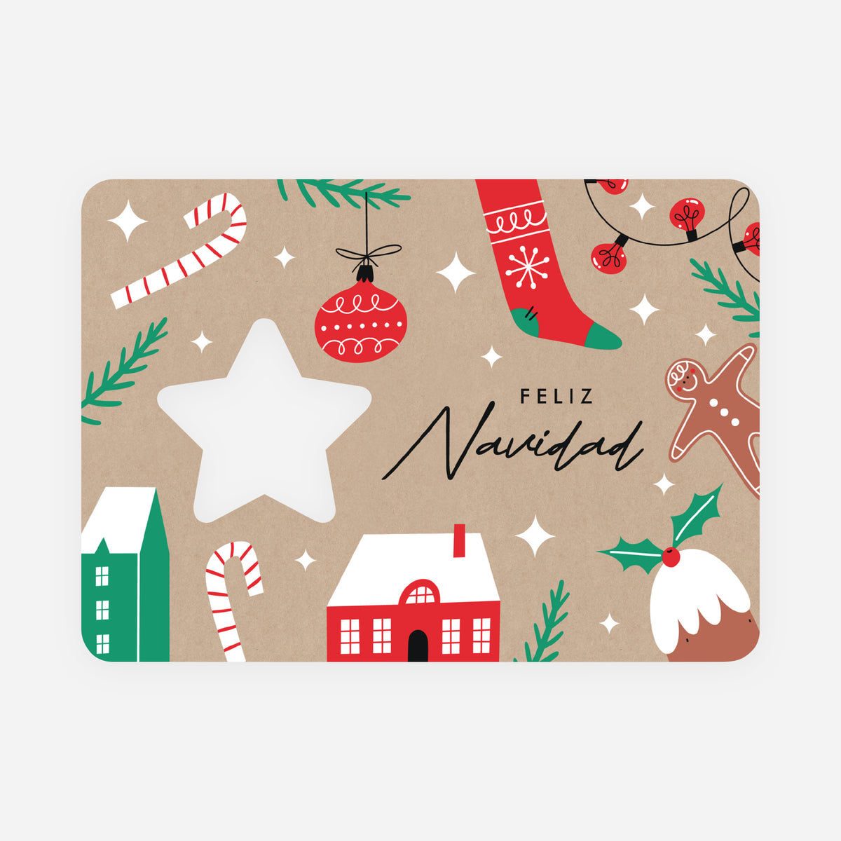 Navidad en Casa | Tarjeta de navidad • Estrella troquelada photo N° 1