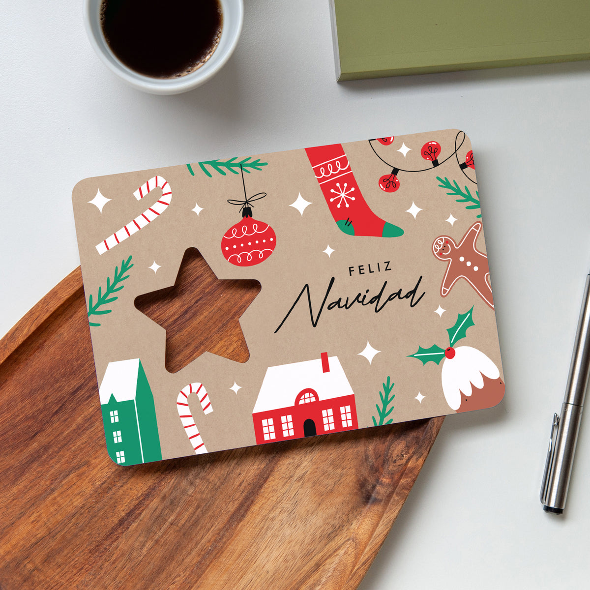 Navidad en Casa | Tarjeta de navidad • Estrella troquelada photo N° 4