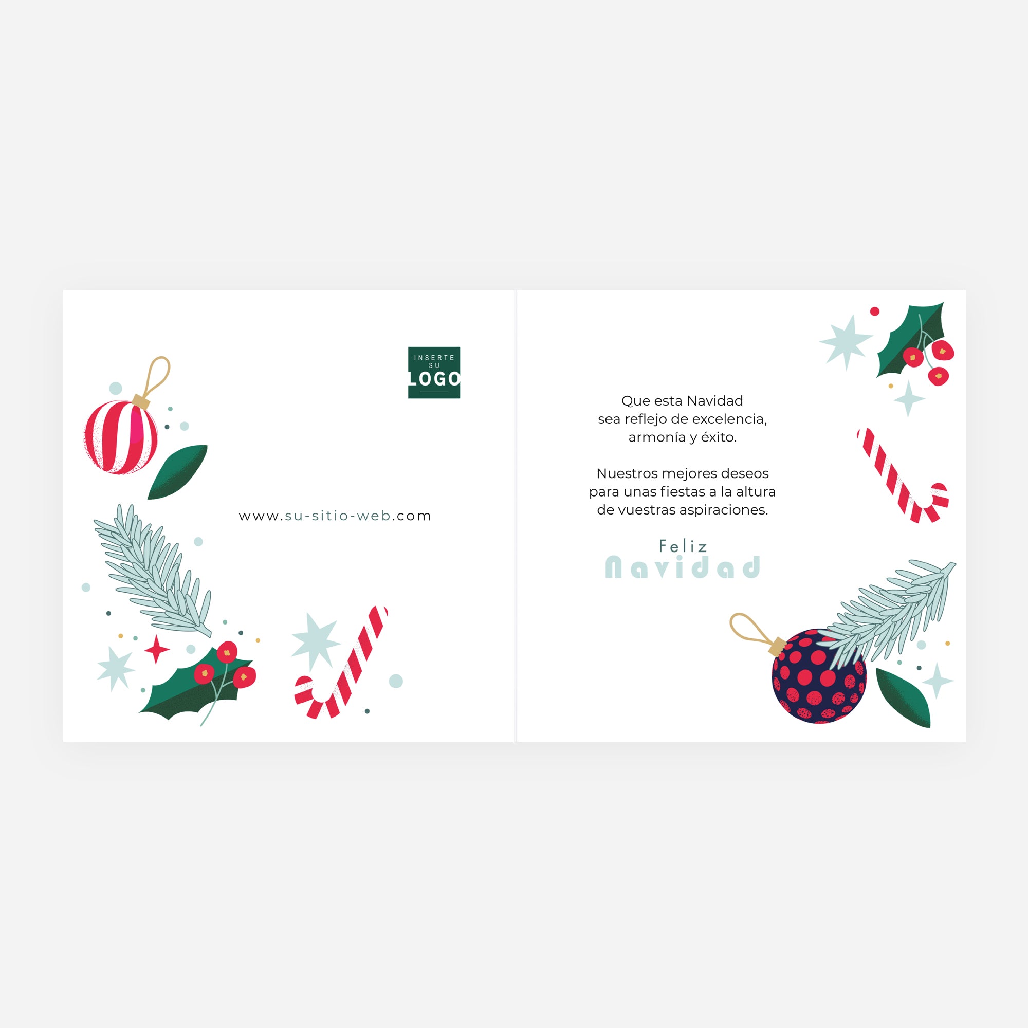 Dulces Navideños | Tarjeta de navidad • Cuadrada plegable photo N° 2