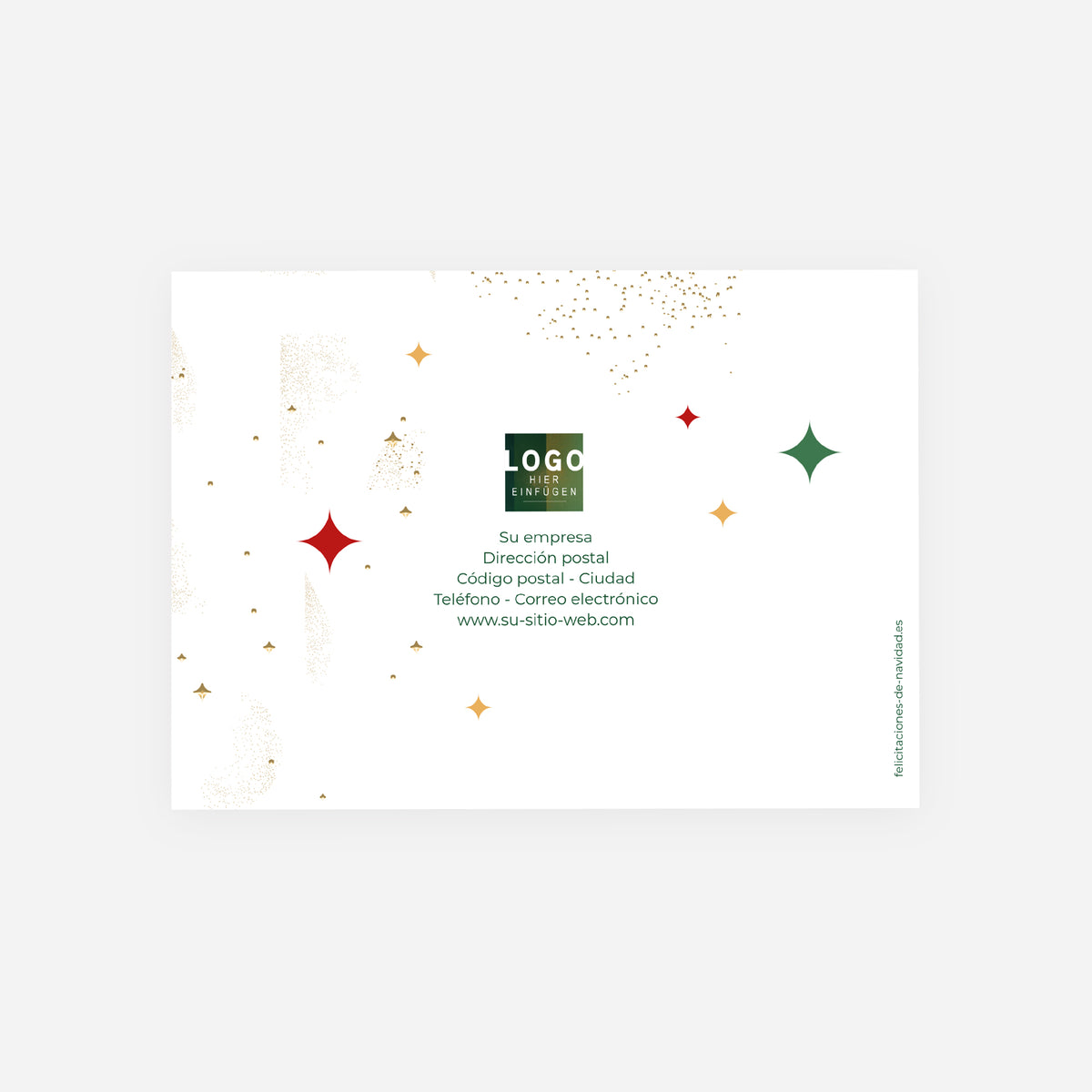 Bolas navideñas encantadoras | Tarjeta de Navidad dorada • Díptico horizontal photo N° 3