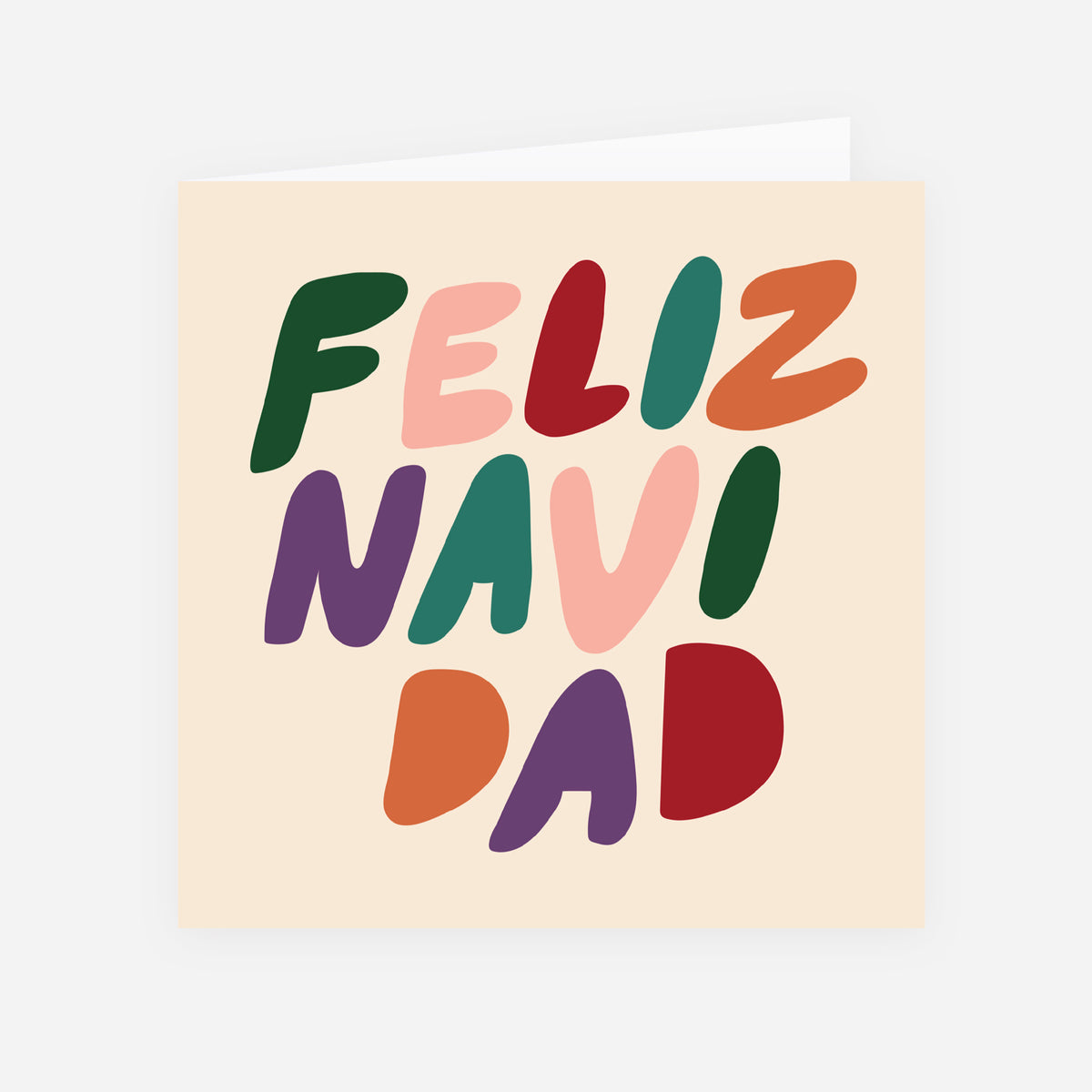 Tipografía colorida | Tarjeta de navidad • Cuadrada plegable photo N° 1