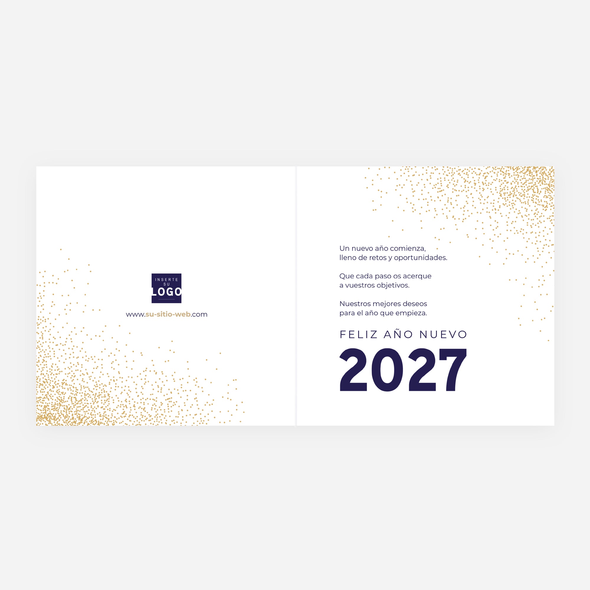 Destellos de Oro | Tarjeta de Navidad dorada • Cuadrada plegable photo N° 2