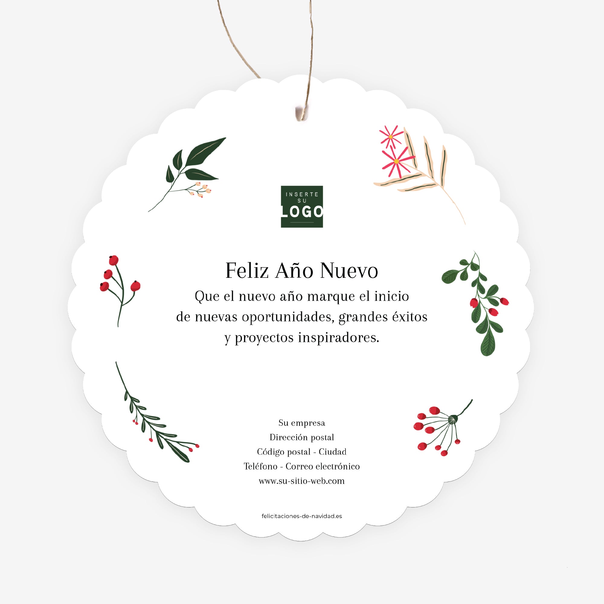 Ramas de Navidad | Tarjeta de navidad • Redonda para colgar photo N° 2