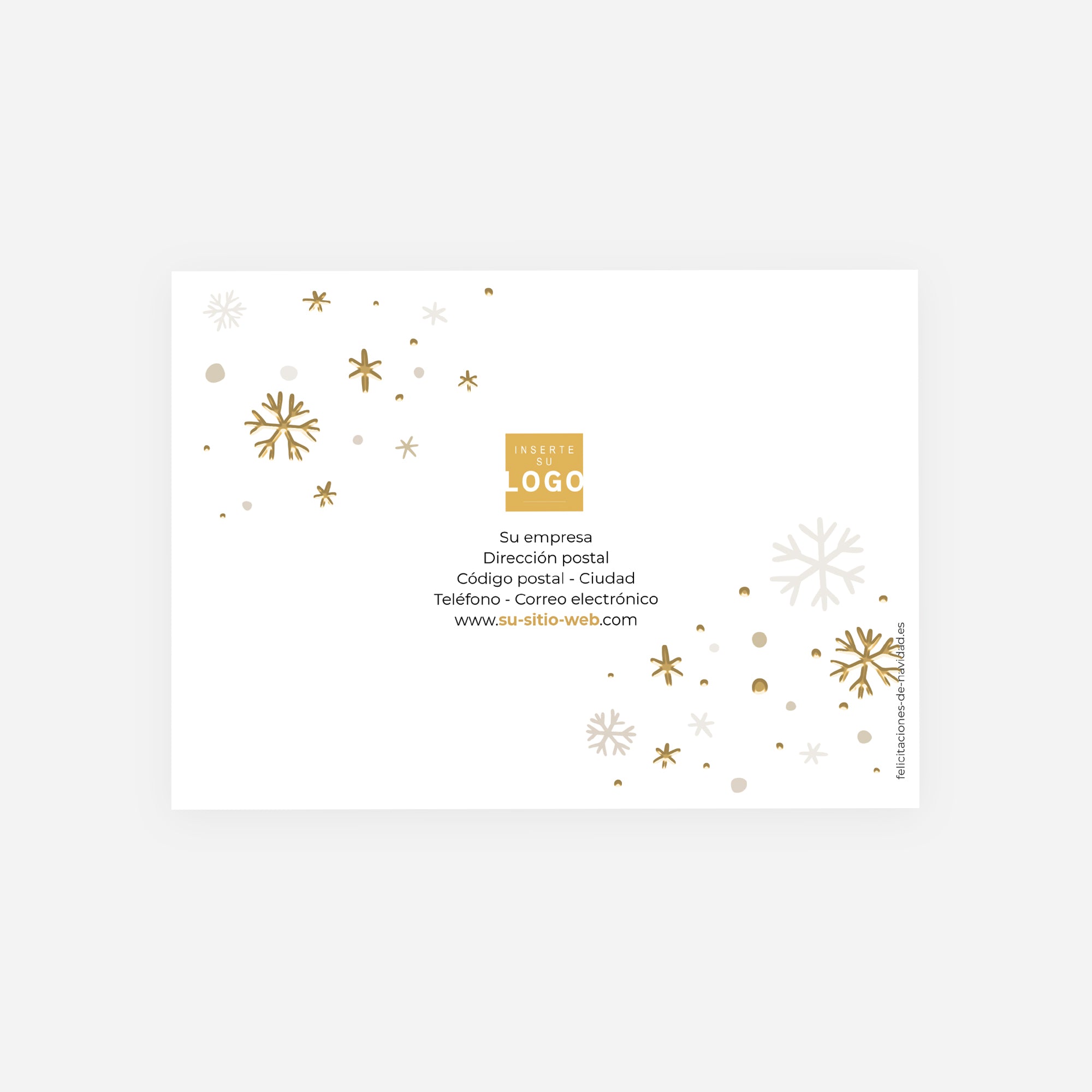 Nieve Elegante | Tarjeta de Navidad dorada • Horizontal plegable photo N° 3