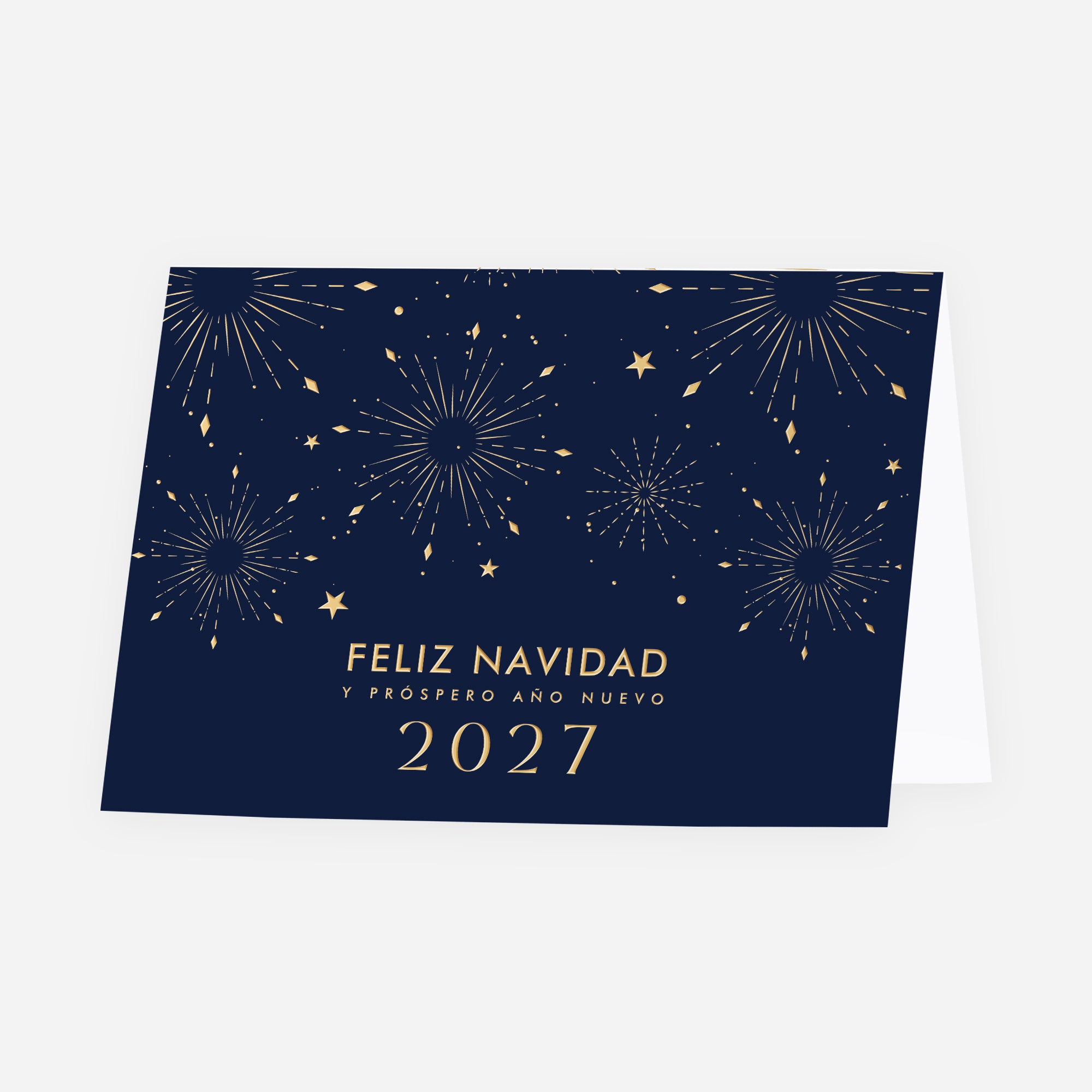 Brillo Nocturno | Tarjeta de Navidad dorada • Horizontal plegable photo N° 1
