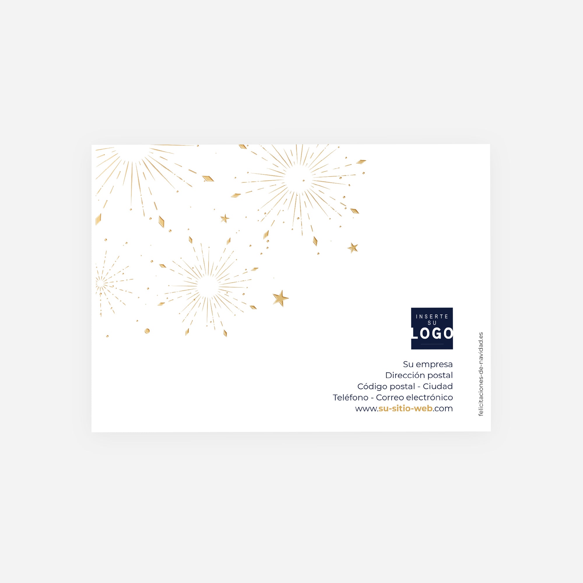 Brillo Nocturno | Tarjeta de Navidad dorada • Horizontal plegable photo N° 3