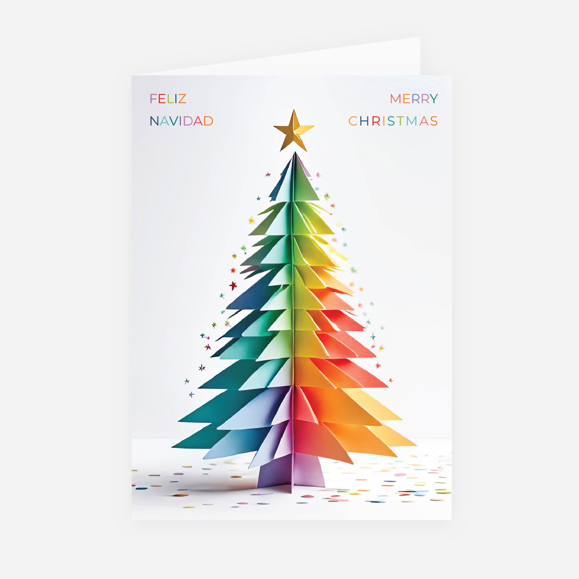 Abeto Arcoíris | Tarjeta de navidad • Vertical plegable photo N° 1