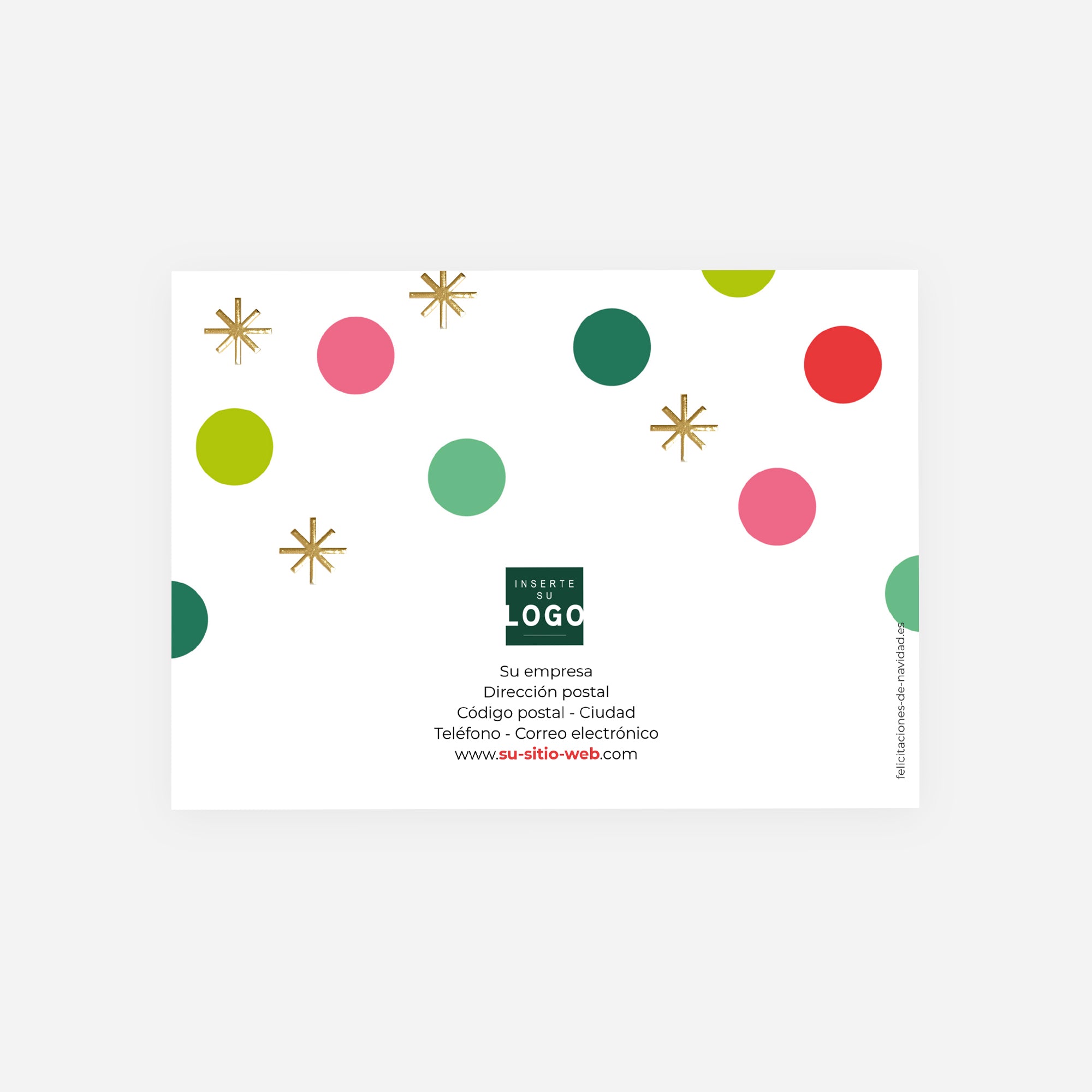 Confeti de Deseos | Tarjeta de Navidad dorada • Horizontal plegable photo N° 3