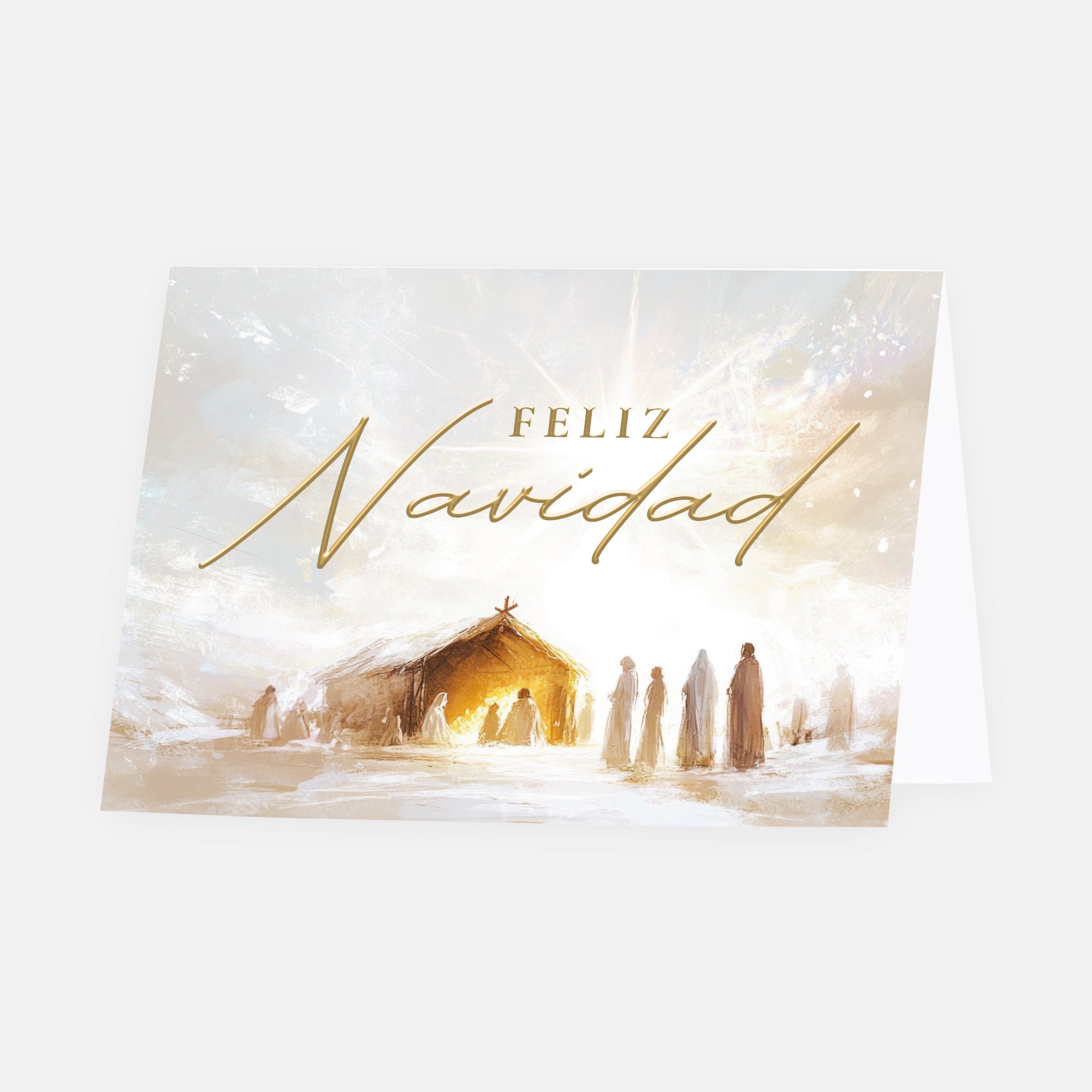 Belén Dorado | Tarjeta de Navidad dorada • Horizontal plegable photo N° 1