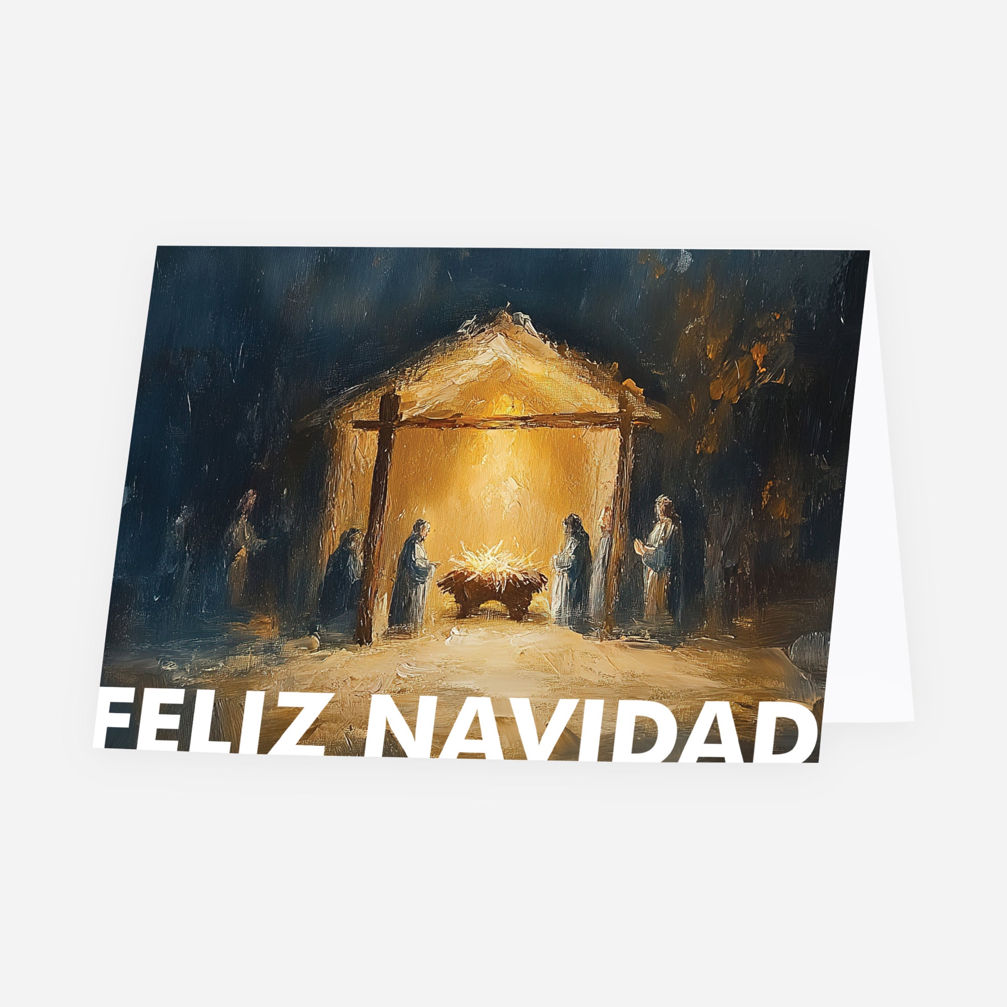 Luz en la Noche | Tarjeta de navidad • Horizontal plegable photo N° 1