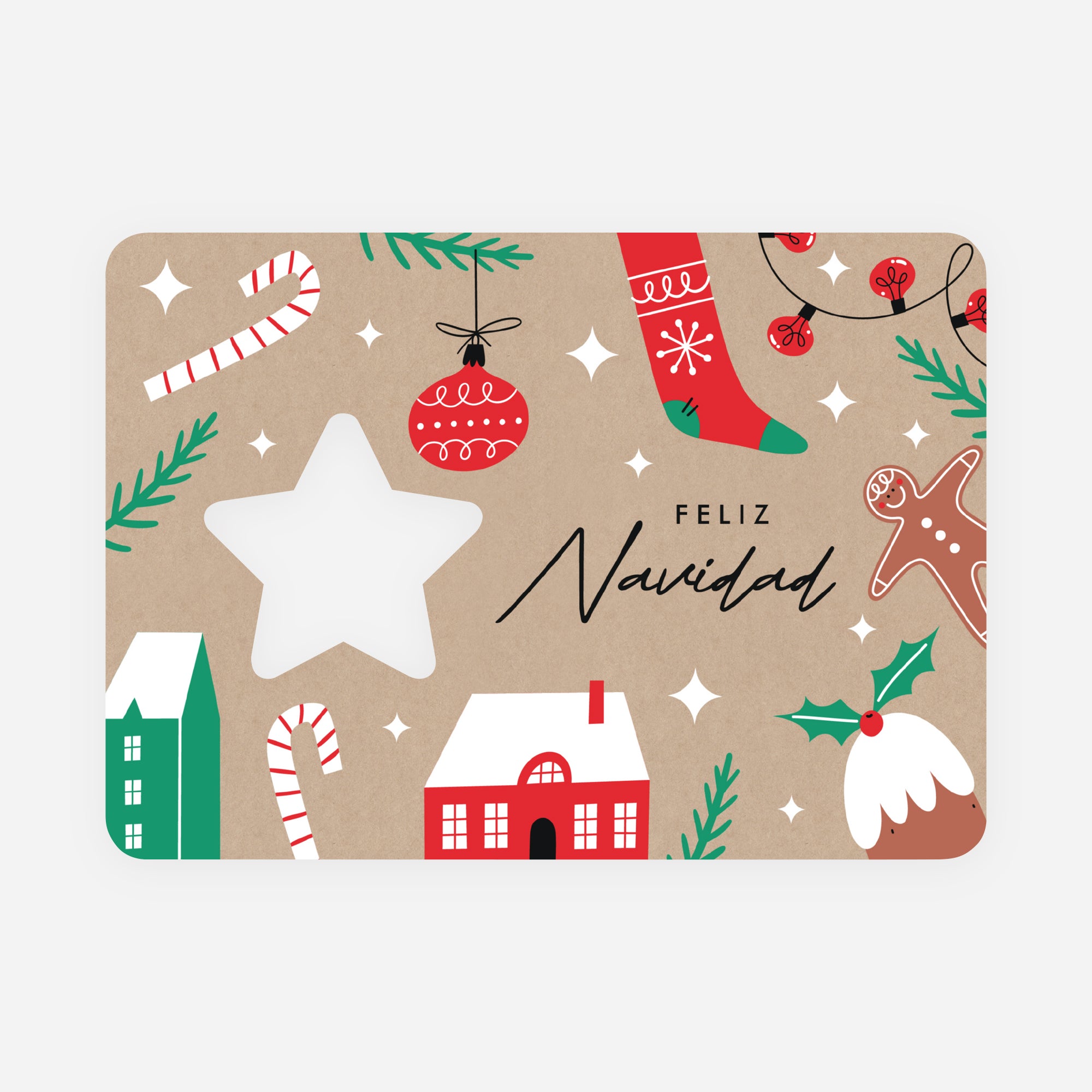 Navidad en Casa | Tarjeta de navidad • Estrella troquelada photo N° 1