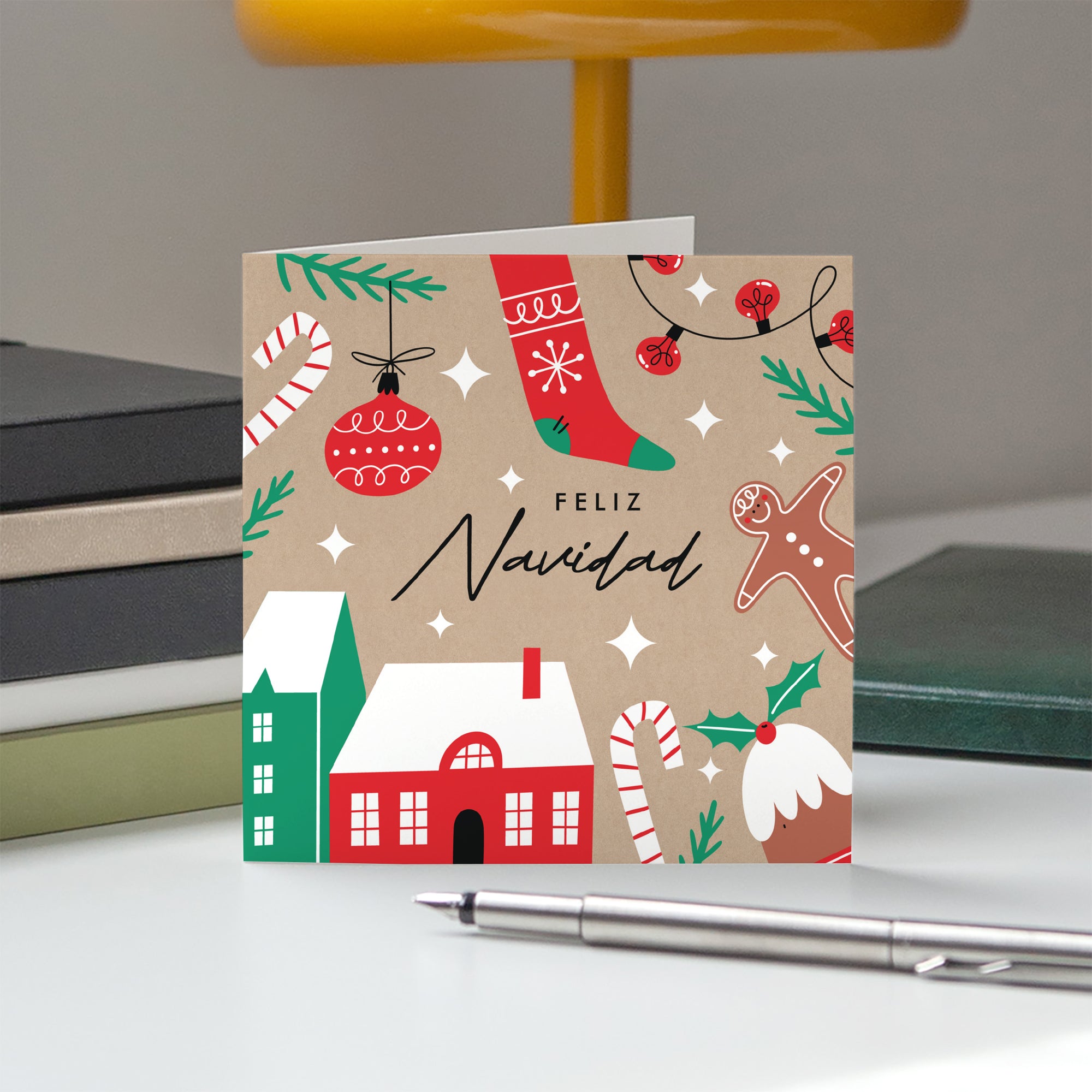 Navidad en Casa | Tarjeta de navidad • Cuadrada plegable photo N° 5