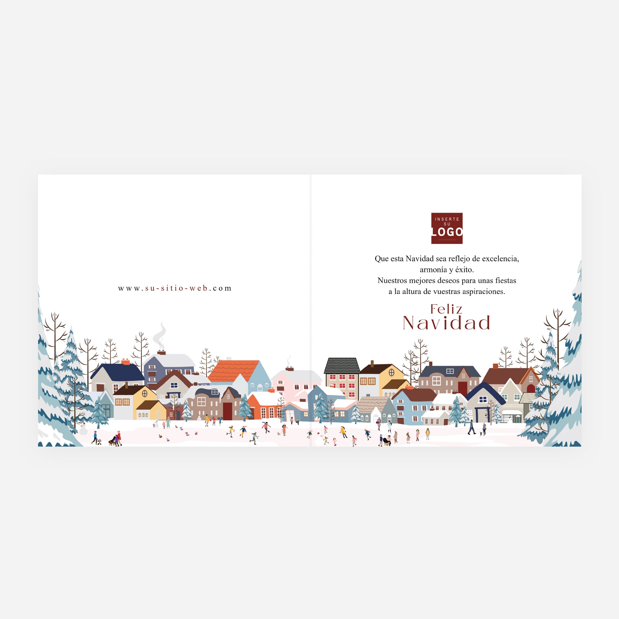 Pueblo Encantado | Tarjeta de navidad • Cuadrada plegable photo N° 2