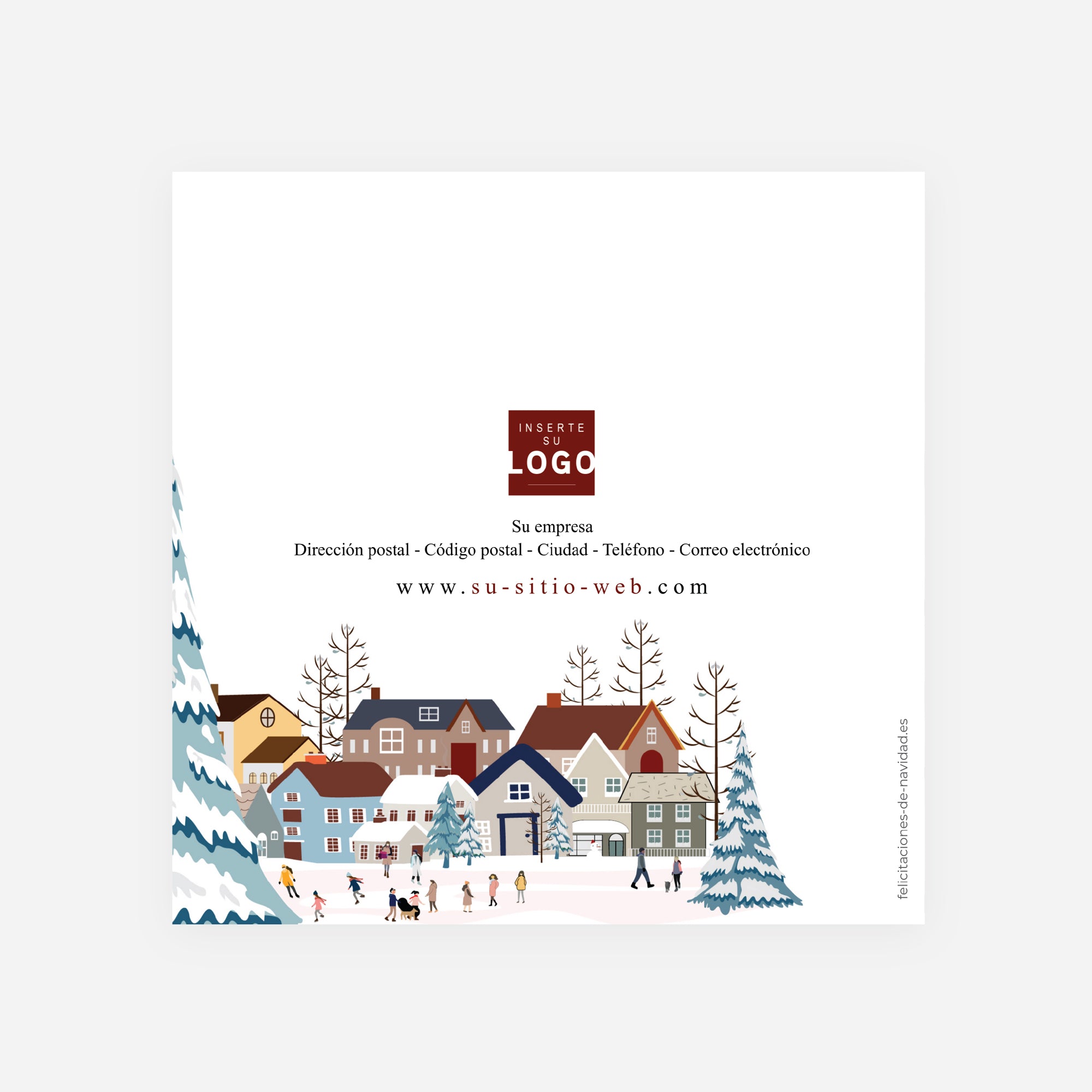 Pueblo Encantado | Tarjeta de navidad • Cuadrada plegable photo N° 3